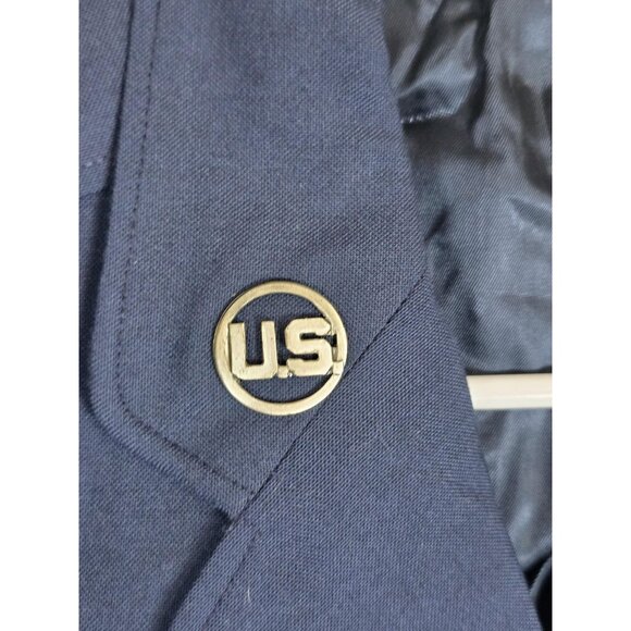 Vintage US Air Force USAF Service Dress Coat Mens 44L Blue Wool Uniform 90s - Picture 8 of 16